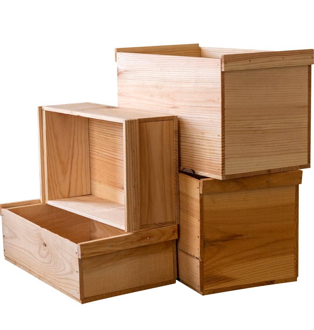 りんご箱 平箱 4箱 // ストレージボックス 隙間収納 ベット下 ソファー 